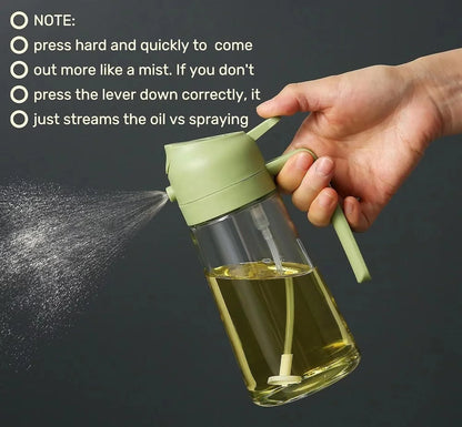 Sprayable And Pourable Glass Oil Bottle - Buy 1 Get 1 Free